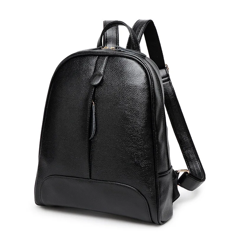 Женская сумка в западном стиле, женский рюкзак, Одноцветный Школьный рюкзак, Женский Повседневный Рюкзак Mochila, школьный рюкзак - Цвет: Черный