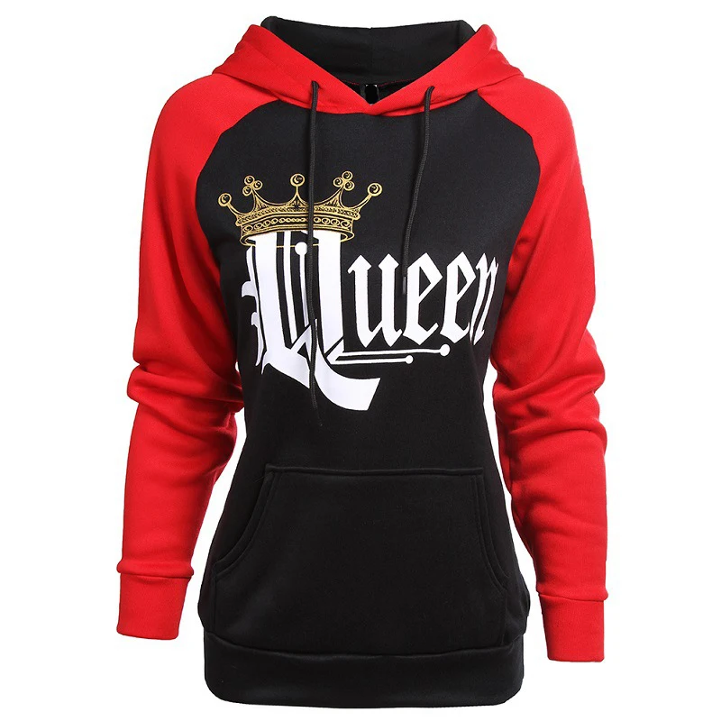 Queen King Print Casual Couple T-Shirt Fashion New Style Letter Women T-Shirt Sexy Long Sleeve Shirt