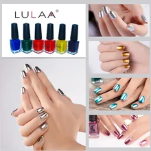 Lulaa 1 шт. 10 пилка для ногтей мода 6 цветов металл с эффектом зеркала разноцветные краски верхнее покрытие металлизированные для дизайна ногтей покрытие для маникюра