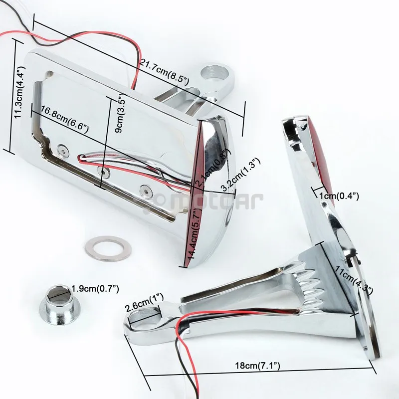 Универсальный подходит для мотоцикла 12 в боковое Крепление номерного знака белый светильник светодиодный задний фонарь BrakeStop красный светильник для Harley CUSTOM Choppers