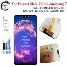 Mate 20 lite LCD avec cadre pour Huawei Mate20 lite SNE-LX1 SNE-LX2 SNE-LX3 SNE-L22 SNE-L21 SNE-L23 maimang 7 écran d'affichage tactile numériseur assemblée=