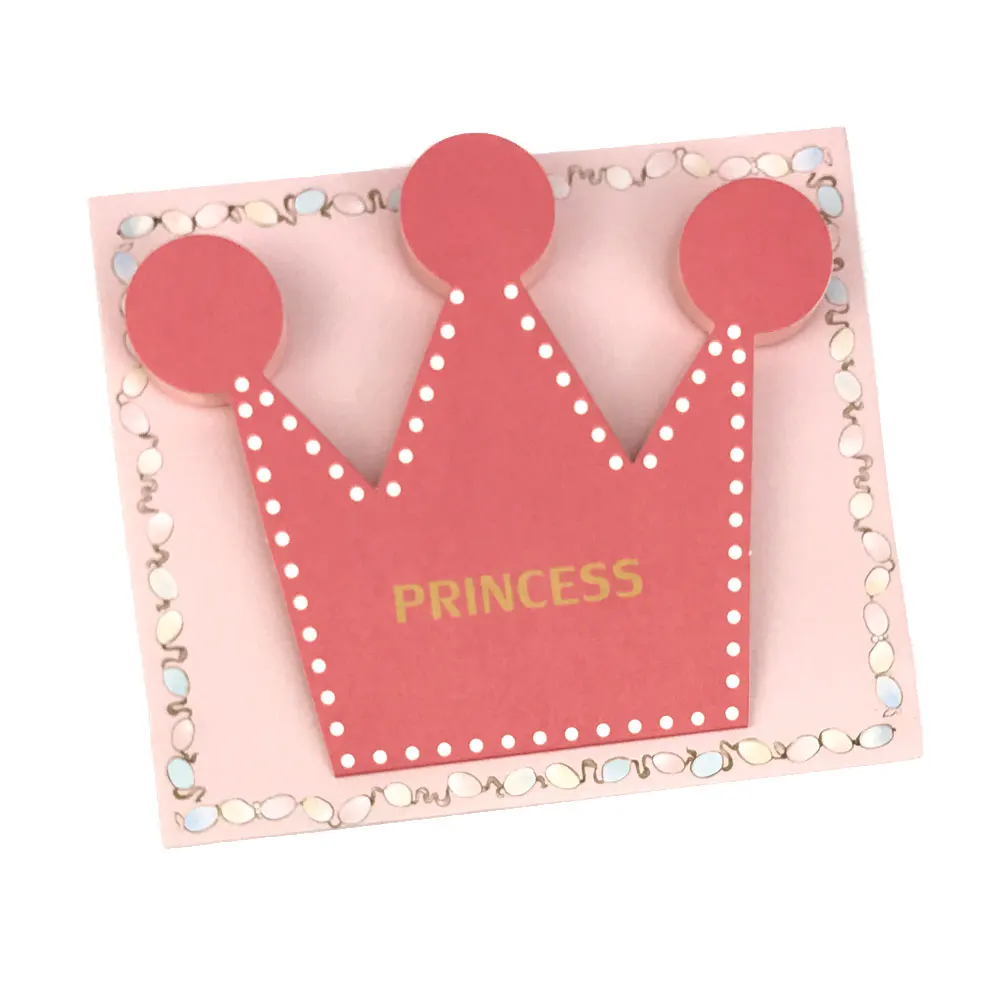 20 штук Розовый Синий Корона принца, принцессы вечерние пригласительный билет для День рождения наборы; детский душ открытка для выражения благодарности для гостей