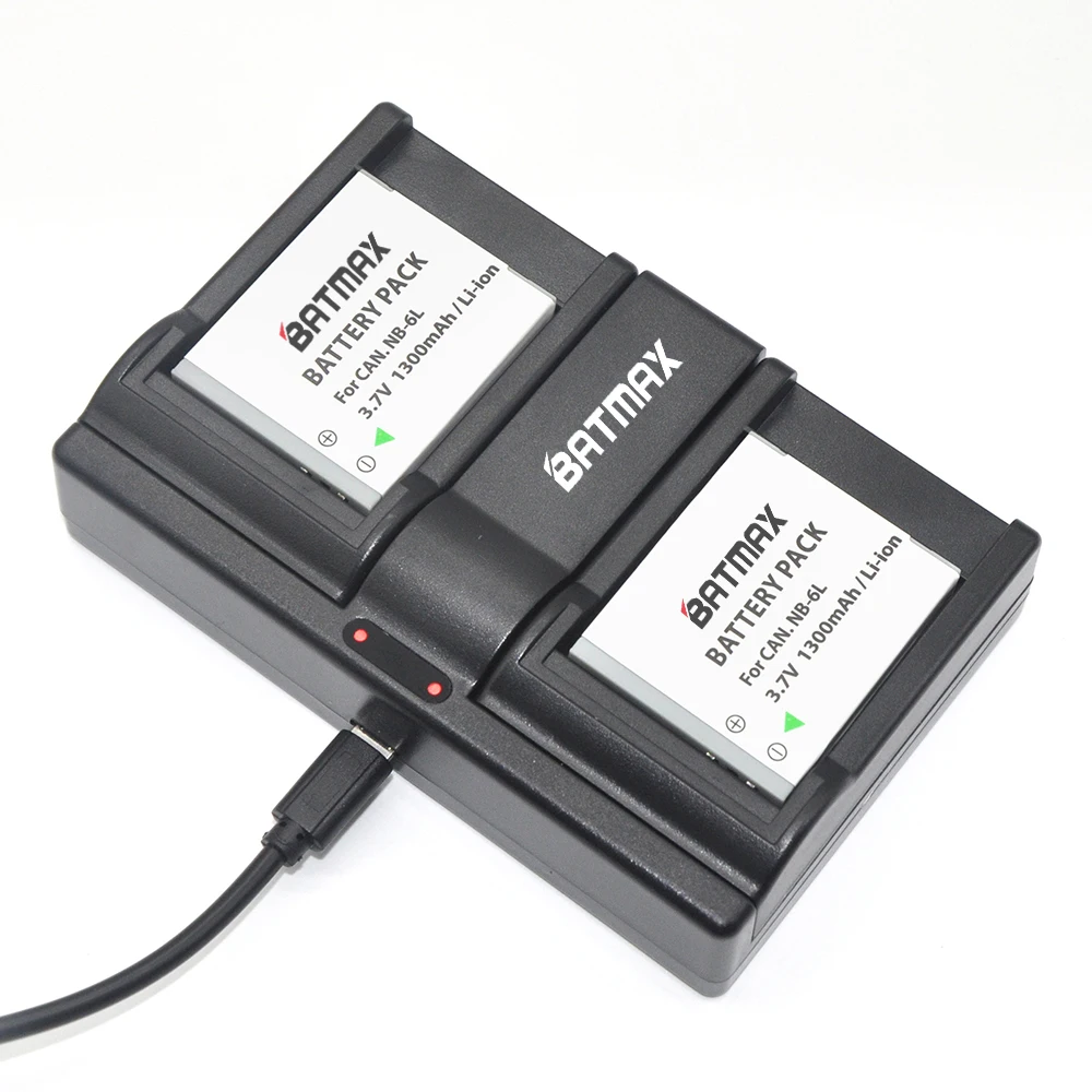 2Pcs NB 6L NB 6L NB6L Camera Battery Dual USB Charger For Canon IXUS 