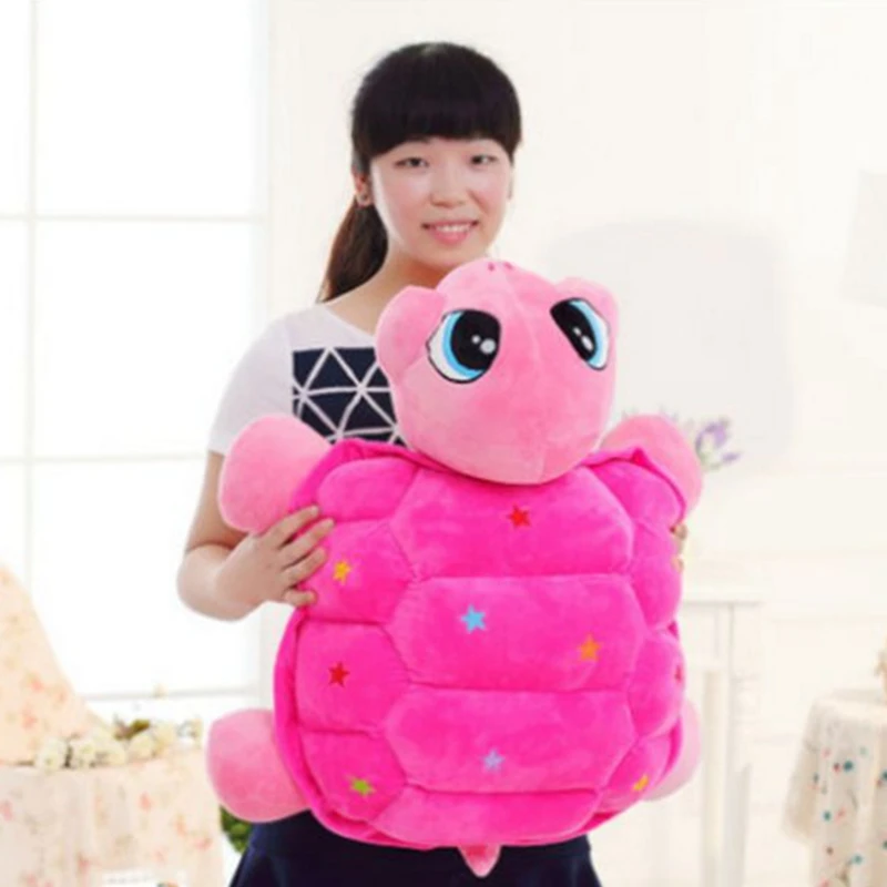 Dorimytrader Cuddly Soft Animal Tortoise Plush Toy Big Stuffed Cartoon Turtle Doll Animals Pillow for Kids Gift 26inch 65cm 4 Colors DY61982 (1)