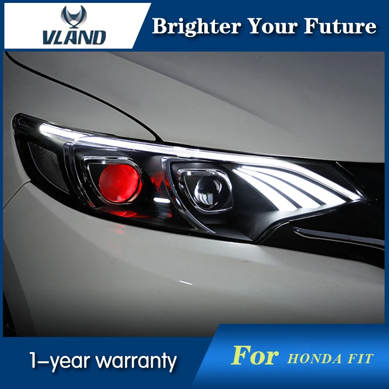 2 шт. новейший светодиодный фонарь для Honda Fit 2014 2016|headlights for|honda fit headlightsheadlight led |