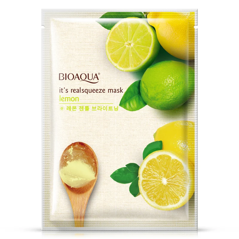 

BIOAQUA Lemon Extract Brightening Face Mack Summer Spring Moisturized Hydrating Closing Pores Oil Control 5pcs*30g