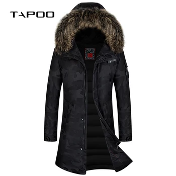 

Men's Winter 90% White Duck Down Jackets Thick Warm Long Down Coats Male Fur Collar Hooded Camouflage Overcoats Men Clothes 2019