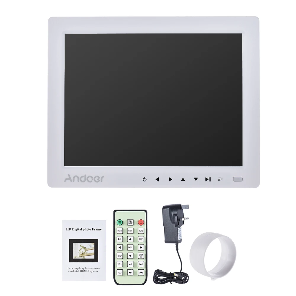 Andoer 1" HD Цифровая фоторамка 1080P 800*600 поддержка MP4 видео MP3 аудио TXT электронная книга часы календарь с дистанционным управлением подарок