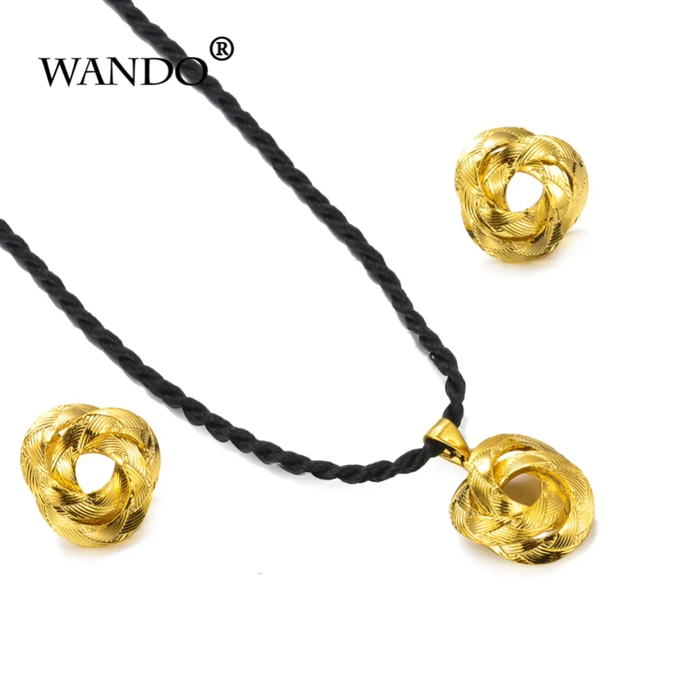 

WANDO Italy African Light Dubai Necklace/Earring/Pendant Jewelry Set for Women/Girls/Kids Fashion Metal Russia Jewelry GiftWS36