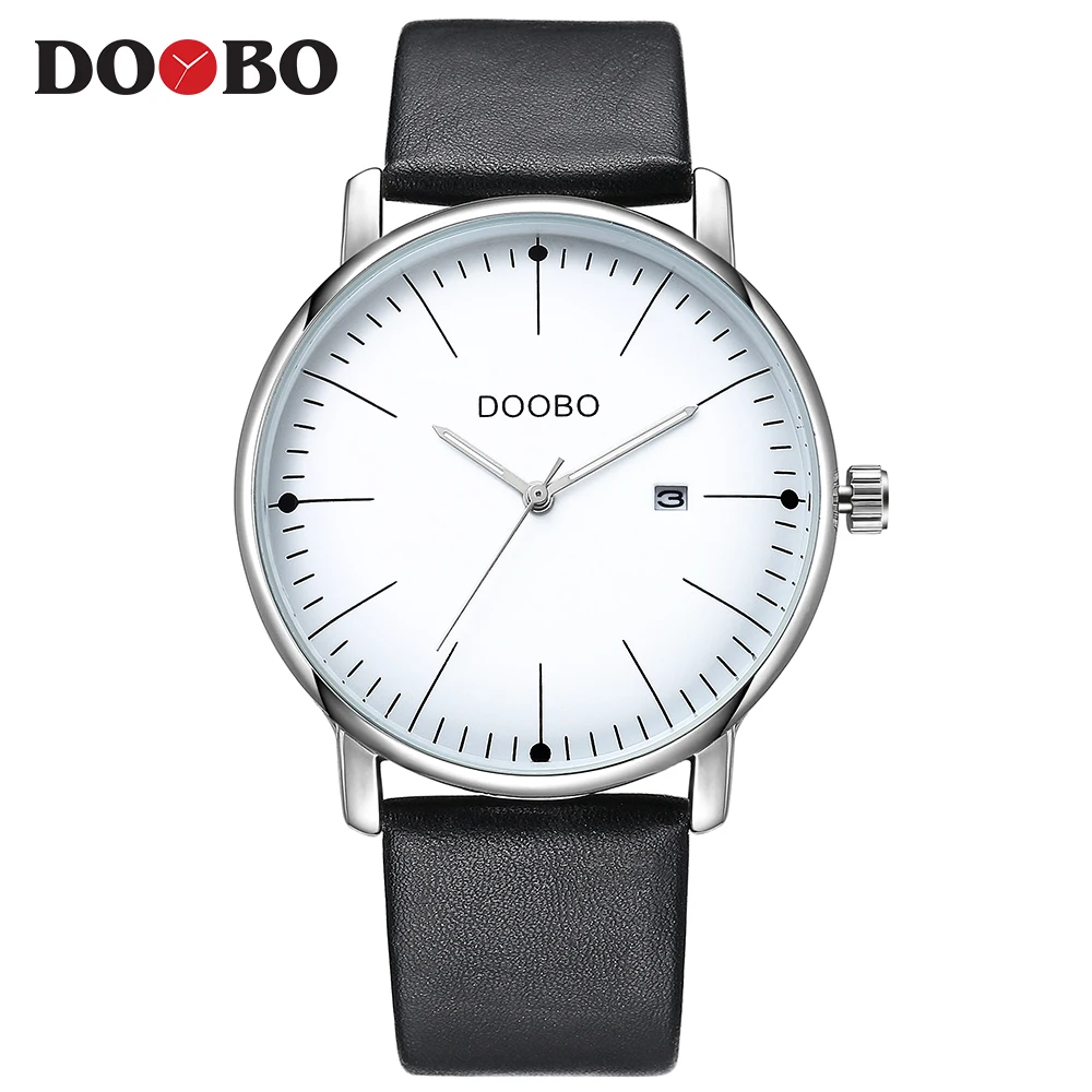 

DOOBO New fashion top new Luxury Brand Relogio Masculino week Date diaplay Leather strap Men Sports Watches Quartz Clock D022