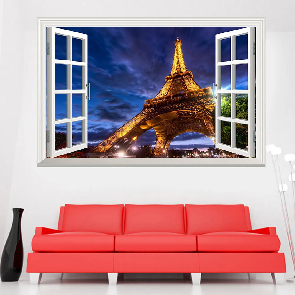 ZOOYOO wall Sticker decor living room Scenery Outside The Window Wall