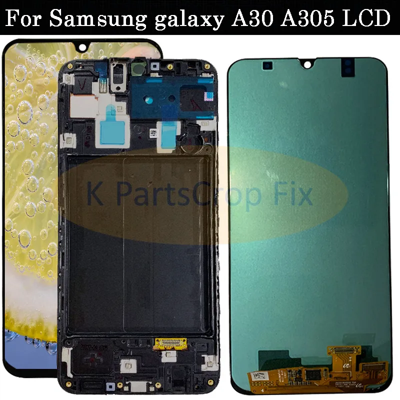 

Super AMOLED For Samsung galaxy A30 lcd 2019 Touch Screen Digitizer Assembly A305/DS A305F A305FD A305A SM-A305F/DS with frame
