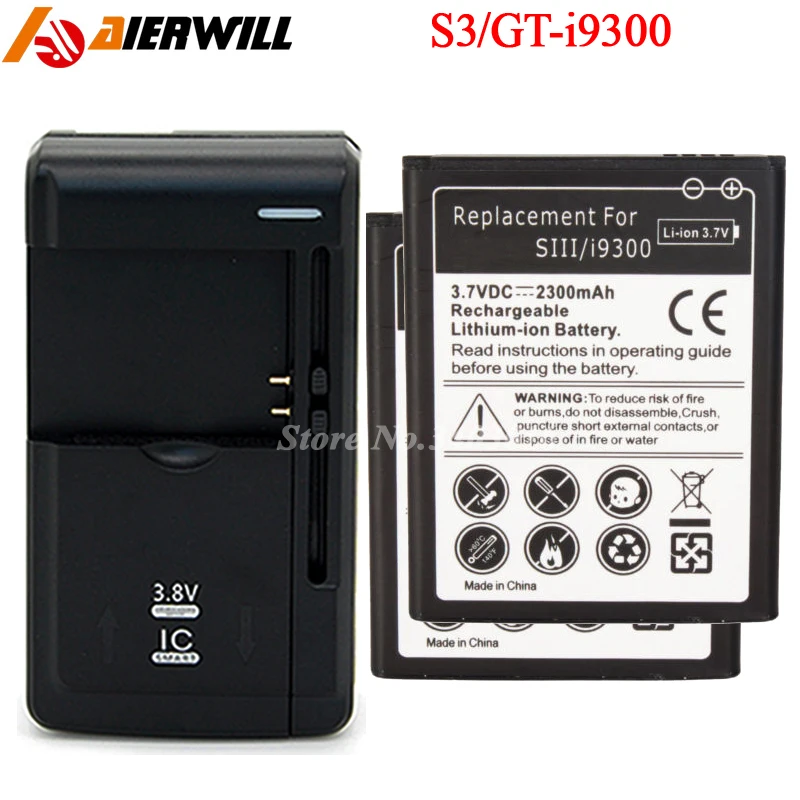 2 PCS i9300 Battery for Samsung for Galaxy S3 GT i9300 I9308 L710 i747