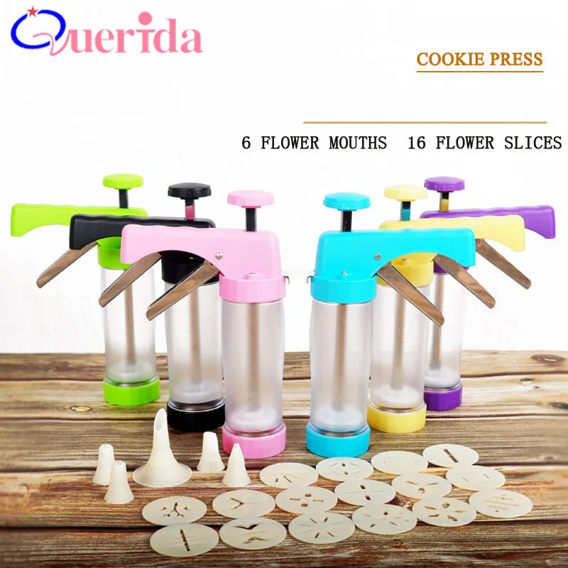 Creative Grip Cookie Press Icing Set 6 Flower Mouth +16 Flower Piece