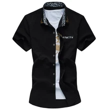 Рубашка с коротким рукавом для мужчин, Лето, новая мужская рубашка, модная, деловая, повседневная, для мальчиков, лучшая популярная рубашка, большой размер, S-7XL