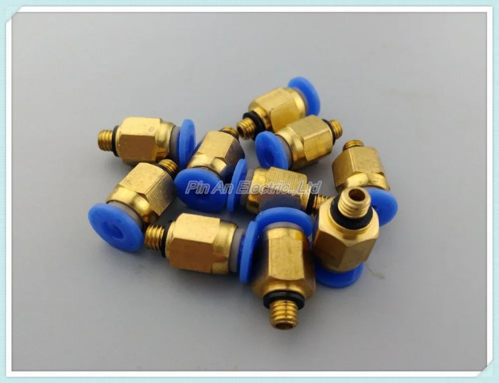 

Free shipping HIGH QUALITY 10pcs 4mm to M5 Pneumatic Connectors male straight one-touch fittings BSPT PC4-M5