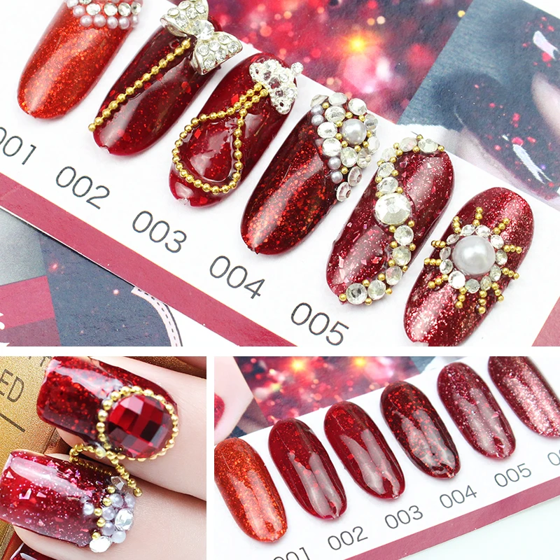 CoKEKOU Hybrid Semi-permanent 3D Christmas bride Red Diamond Nail Gel Varnish Glitter Nail Gel Polish Long Lasting Nail Gel Lak