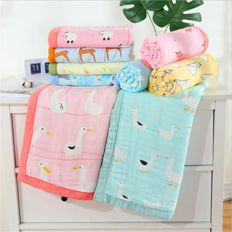 Детское одеяло из бамбукового хлопка 4 и 6 слоев детское для пеленания покрывало