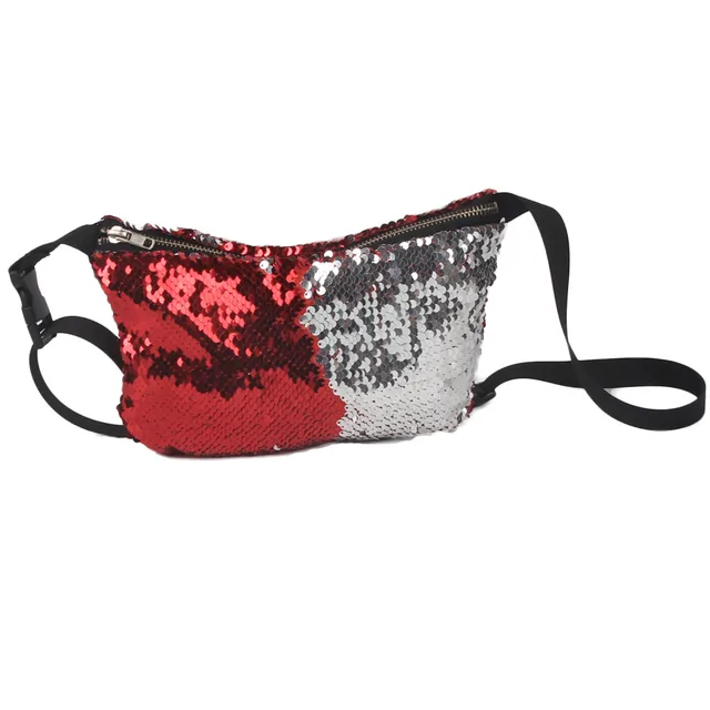 NEW Hot Casual Double Color Sequins Zipper Bag Waist Bag Fanny Packs Bum Bag Travelling Bag for Men Bolsa Feminina 2019