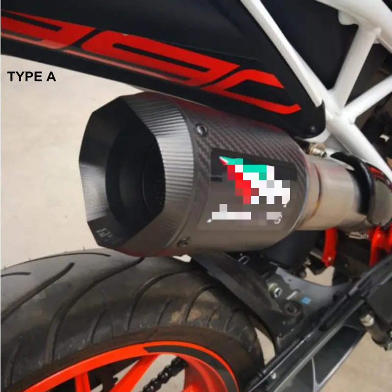 Escape de moto rycle de titanio para silenciador de moto de carbono KTM 390 para DUKE 390 con tubo medio de titanio DUKE390