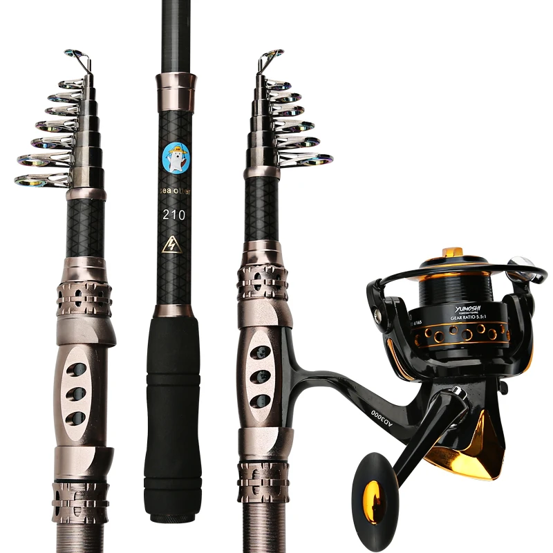 

Telescopic Fishing Rod Mini Throwing Rod 1.8/2.1/2.4/2.7/3.0m High Carbon Super hard Fishing rod Fishing Reel Set Pasca Vissen