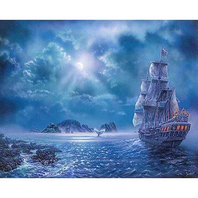 

5D DIY Diamond Embroidery Sailboat Scenery New Diamond Painting sea Scenery Full drilling Home Decor Gift