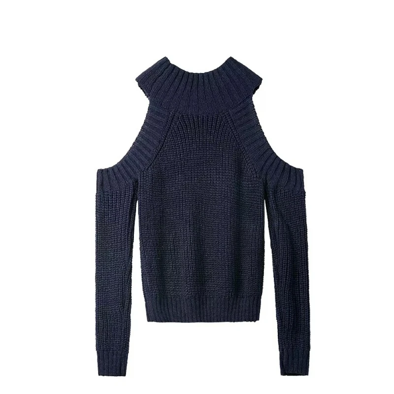 HYH HAOYIHUI 2016 Brand New Autumn Women Fashion High Collar Pullover Sexy Shaping Long Sleeve Off Shoulder Sweater HYH HAOYIHUI 2016 Brand New Autumn Women Fashion High Collar Pullover Sexy Shaping Long Sleeve Off Shoulder Sweater