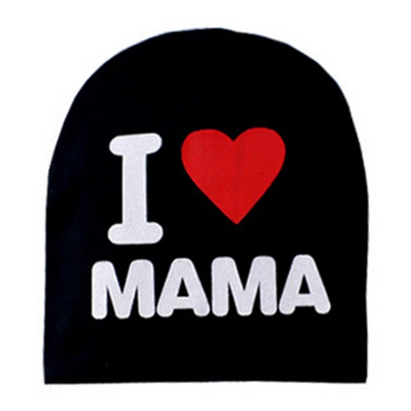 Детская шапка I Love MAMA или PAPA вязаная для малышей мальчиков и девочек детская
