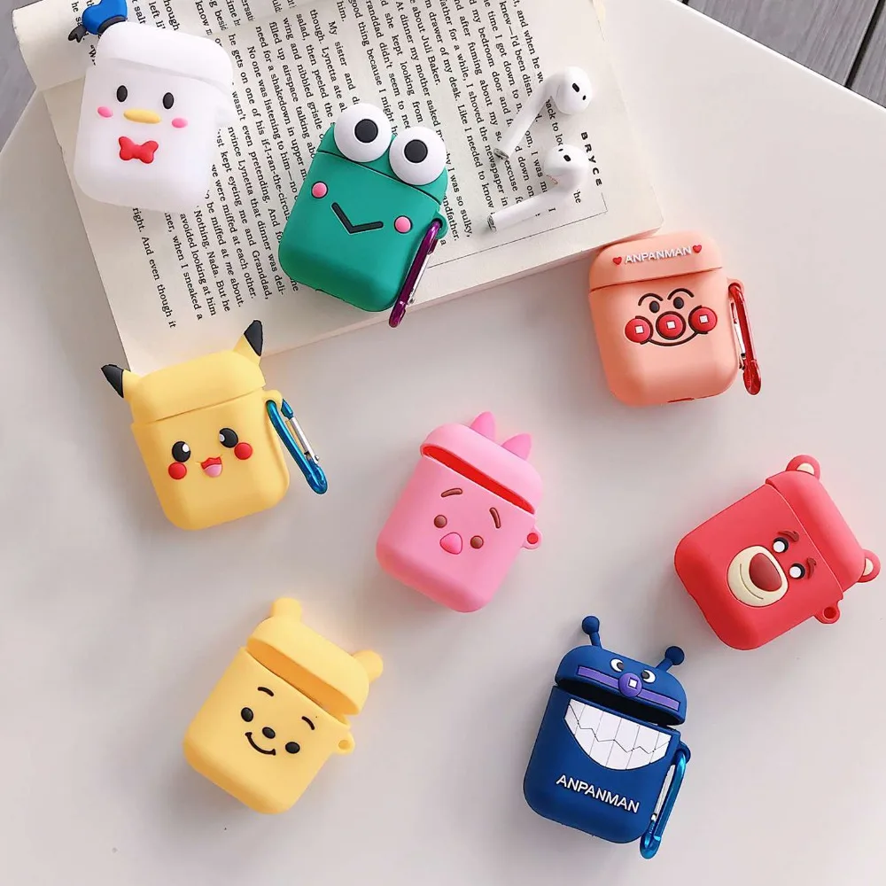 

For airpods Case Cute Lovely frog Cartoon Anpanman Protective Cover Bluetooth Wireless Earphone Case For Apple air pods Cover