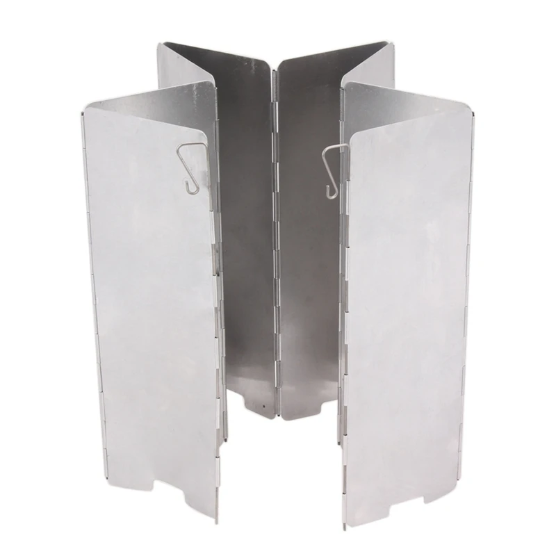

12x Plate Foldable Stove Windshield Outdoor Camping Cooking Gas Stove Wind Shield Picnic Cookware Windbreak Camping Equipment