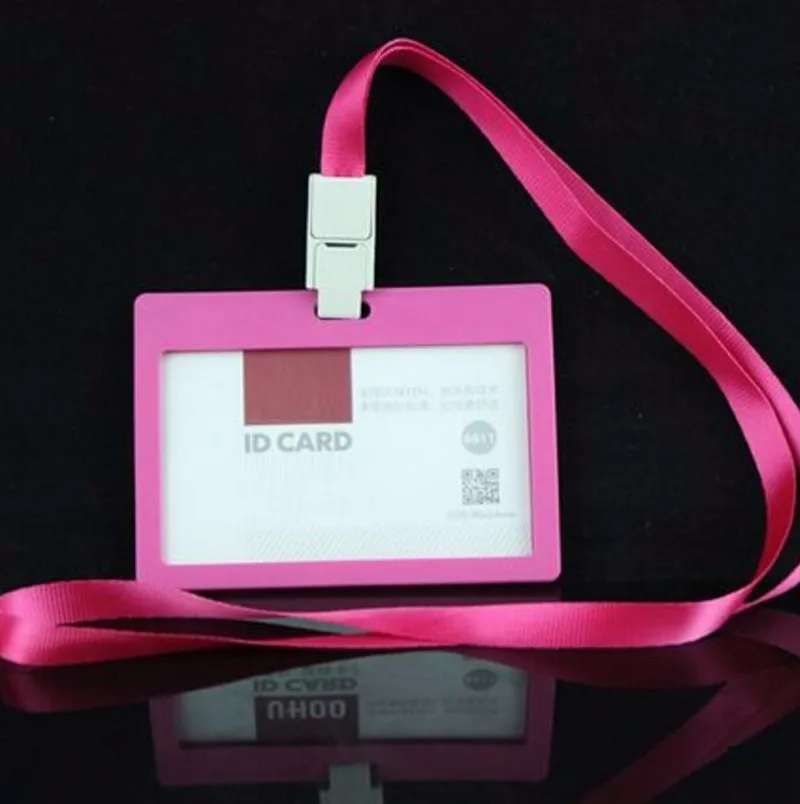 Cartão de Identificação Suportes com Cordão Cartão de Visita Titular do Cartão Material de Escritório Case Crachá Horizontal Estilo Escola Papelaria 10 Pçs 6 Acessórios e crachás