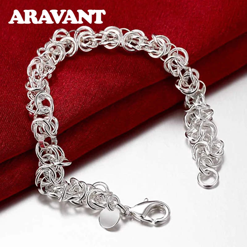

925 Silver Jewelry Bracelet Fashion Chain Bracelets Charm Women Pretty Jewelry Birthday Gifts