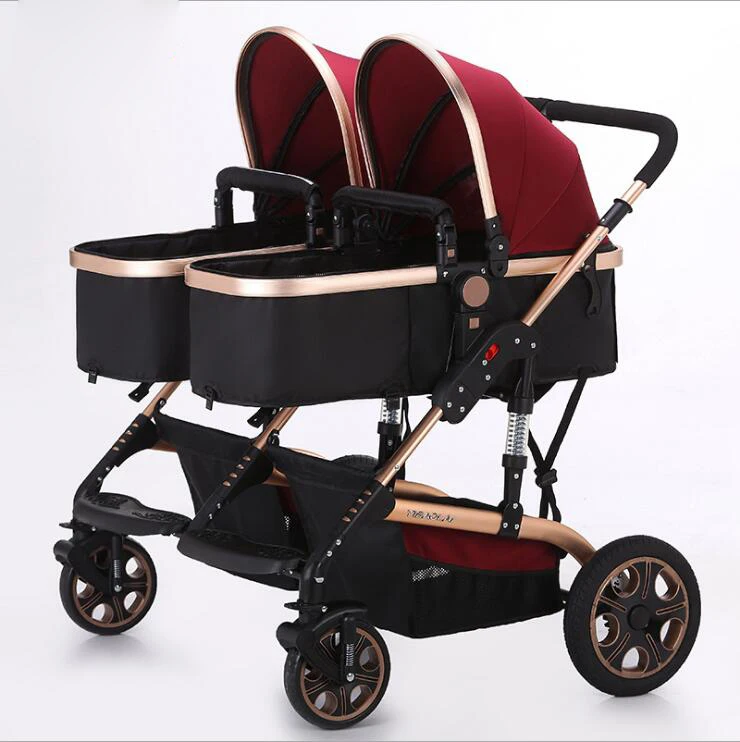 

BEYOU Good quality baby stroller for newborn baby twins High view pram Folding baby carriage for travel BY0074