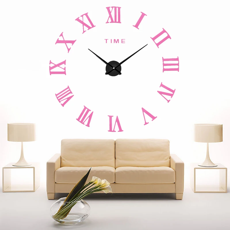 

Muhsein 2020 new Europe Creative 3D DIY Wall Clock Acrylic Big Watch Mirror Metal Sticker Home Office Decorations free shipping