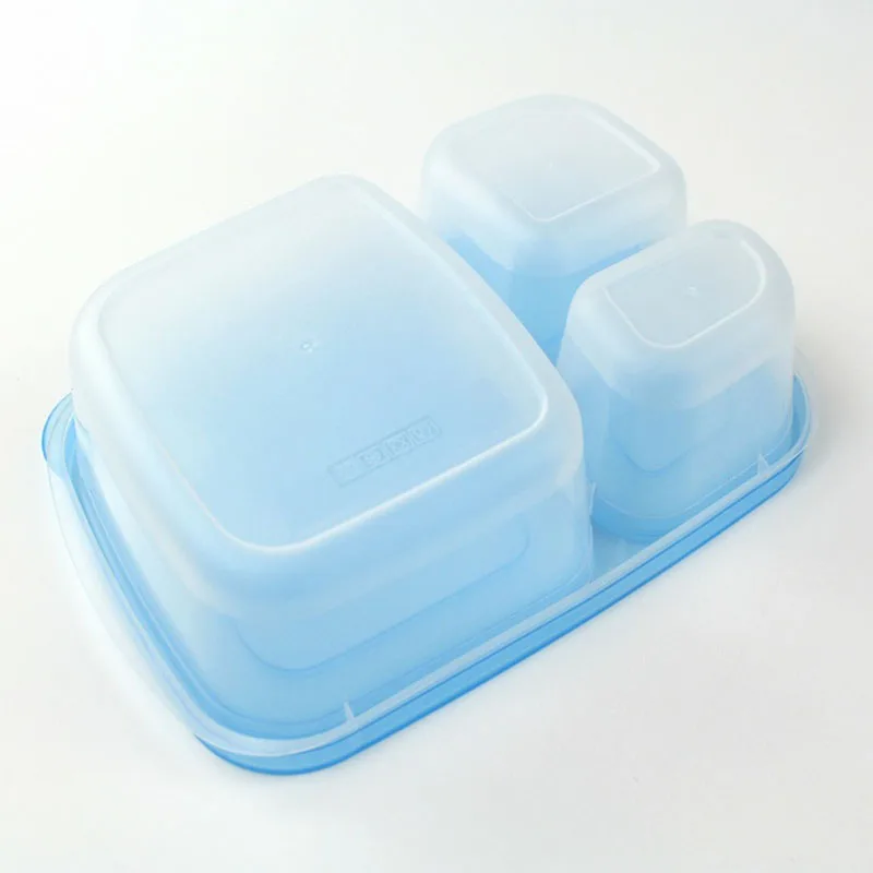 

Plastic Lunch Box With Lid 3 Compartments Food Fruit Container Picnic Storage Boxes for Kids Adult FP8