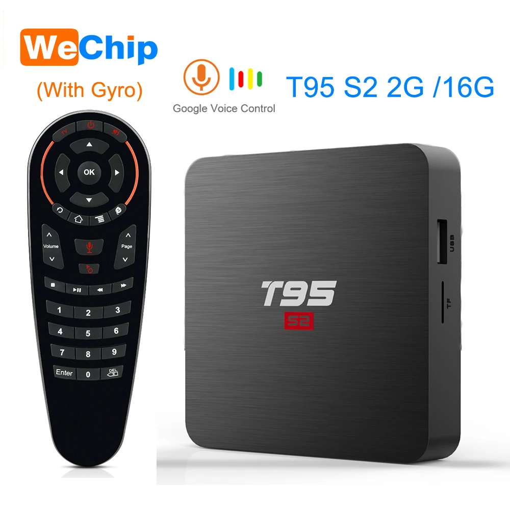 ТВ-приставка T95 S2 Android 7 1 2 ГБ 16 четырехъядерный процессор Amlogic S905W 4G Wi-Fi