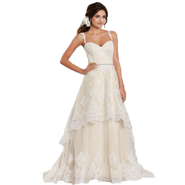 Garden Detachable Train Wedding Dresses