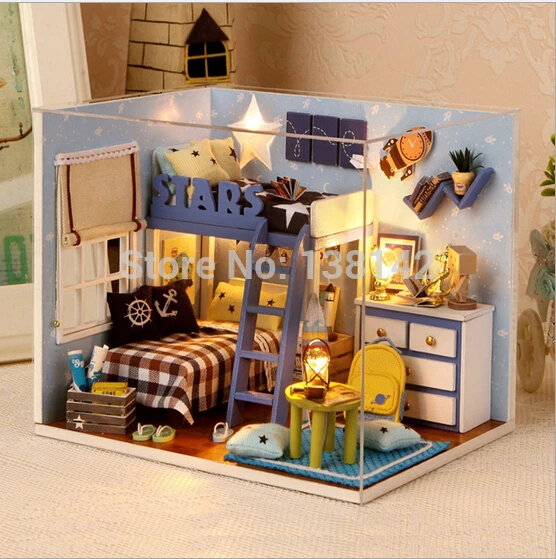 h005 new 112 doll house miniatura wooden dollhouse miniature bedroom include furniturelightdust cover free shipping - Shipping Bedroom Furniture h005 new 112 doll house miniatura wooden dollhouse miniature bedroom include furniturelightdust cover free shipping - Shipping Bedroom Furniture