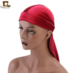 Мужские бархатные Durags Бандана тюрбан шляпы Парики мужские Durag головные уборы для езды на велосипеде оголовье пиратская шляпа аксессуары