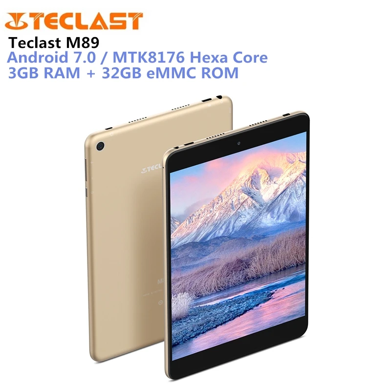 

Teclast M89 Tablet PC 7.9 inch Android 7.0 MTK8176 Hexa Core 2.1GHz 3GB RAM 32GB eMMC ROM Double Cameras Dual WiFi HDMI Type-C