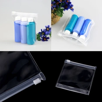 

THINKTHENDO Anti Static Waterproof Transparent EVA Cosmetic Bag Travel Makeup Organizer