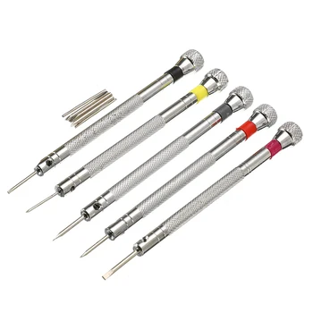 

5PC Alloy Steel Watch Screwdriver Watches Mini Tone Screwdriver Set For Watch Repair Tool Kit Band Link Pin Remover Screwdrivers