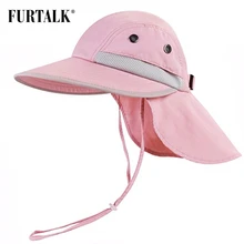 FURTALK детские летние шапки для девочек и мальчиков, шляпа от солнца с шеей, с клапаном, УФ-защита, шляпа для сафари, летняя кепка для путешествий для детей 2-12 лет