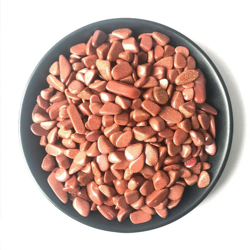 

50g 3 Size Natural Goldstone Quartz Crystal Gold Sand Rock Chips Beads Healing Natural Stones and Minerals