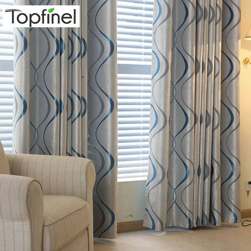 Thick Luxury Wavy Striped Curtain Design for Living Room Bedroom Home