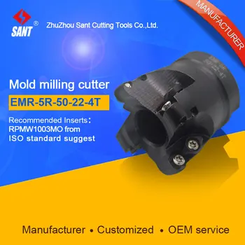 

SANT Indexable Milling cutter mold milling tools EMR-5R-50-22-4T match with cnc carbide inserts RPMW1003MO