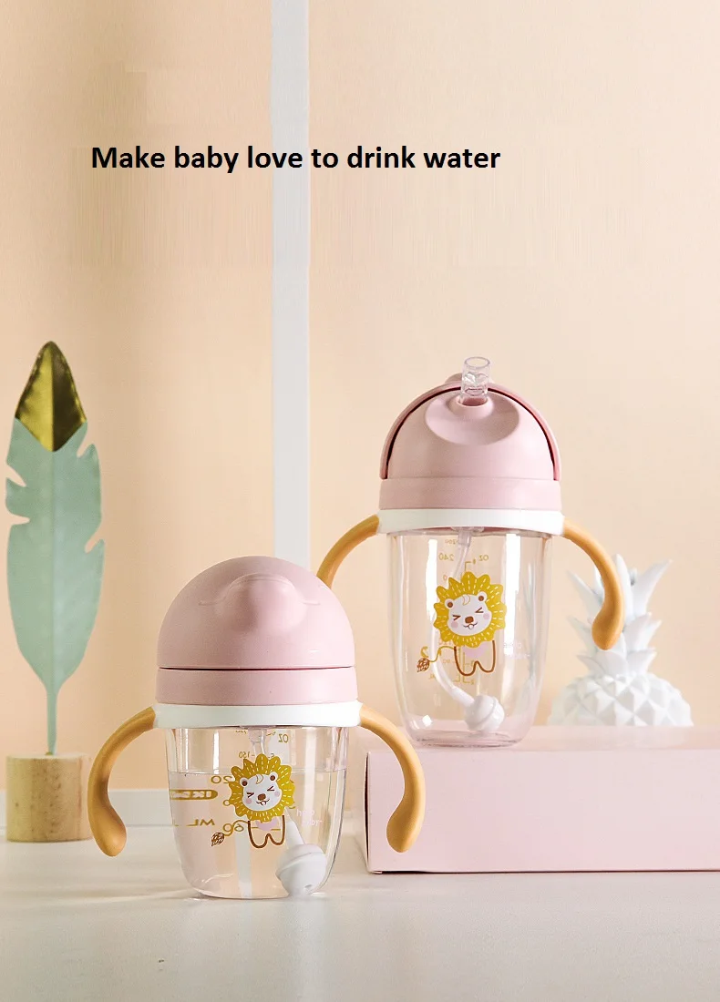 

Baby water bottle sippy cup straw cup school water bottles for kids drinking straw Non BPA FDA CE/EU certification ship free