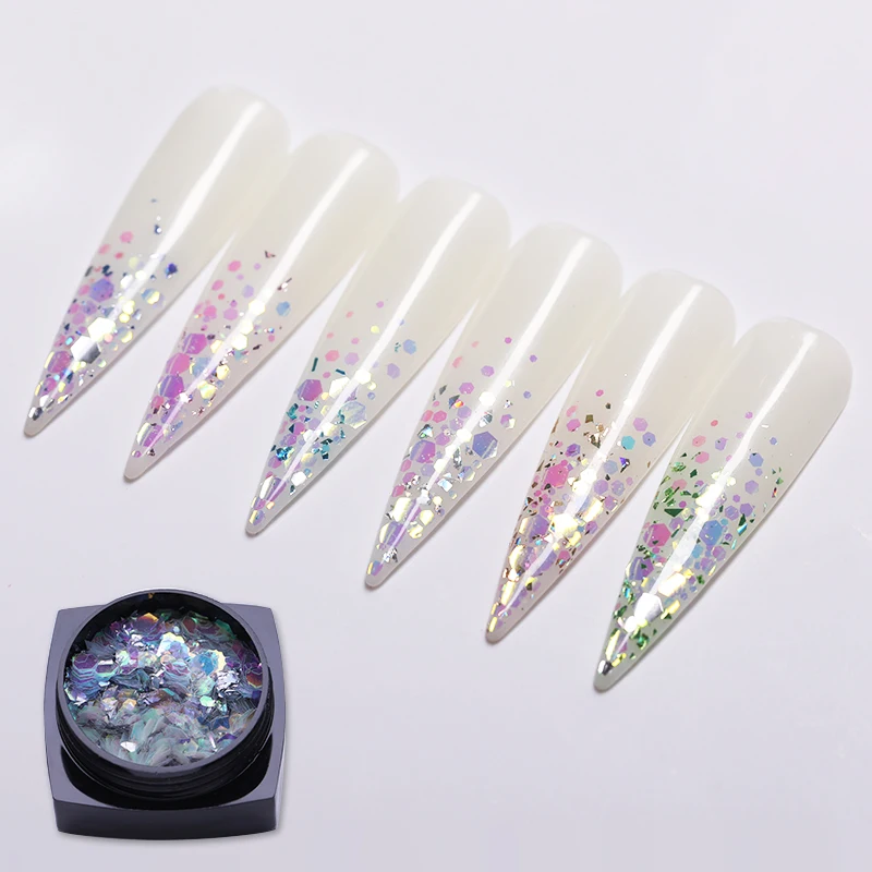 6 صناديق مسمار الترتر الثلاثية الأبعاد 3D مسمار الفن زينة AB الألوان الليزر رقائق مانيكير نصائح DIY تصميم 6 صناديق مسمار الترتر الثلاثية الأبعاد 3D مسمار الفن زينة AB الألوان الليزر رقائق مانيكير نصائح DIY تصميم