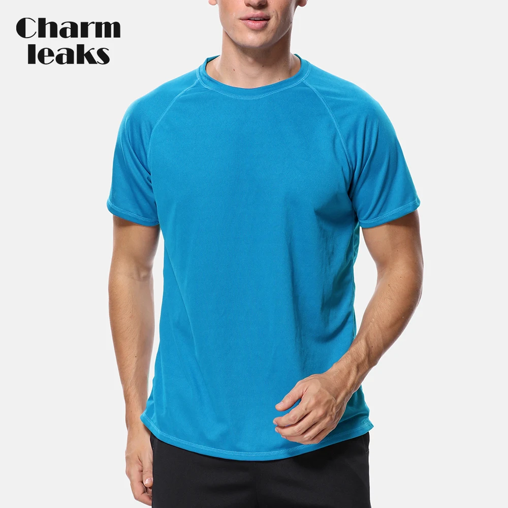 

Charmleaks Men Loose Fit Dry-Fit Shirts Rashguard Top Hiking Running Shirt UV-Protection Rash Guard Top UPF 50+ Beach Wear