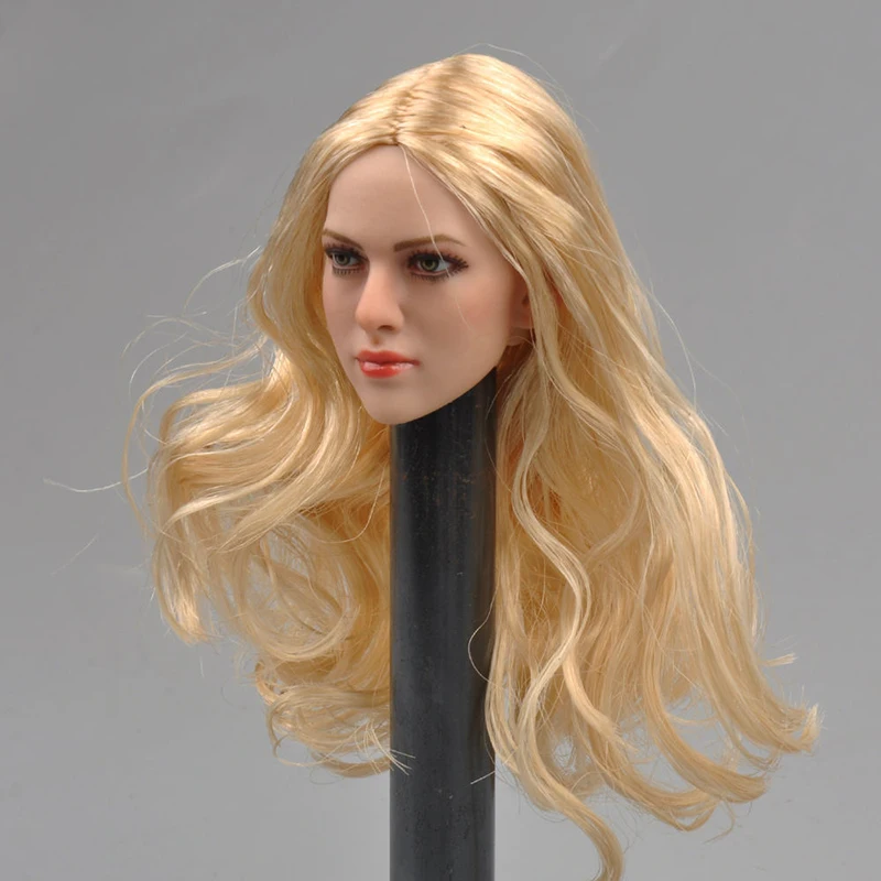 1 6 Scale Blond Hair Female Head Sculpt Kt004 Model Fit 12 Womens Bodies Figures Dolls Ts